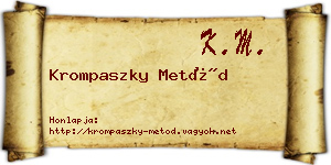 Krompaszky Metód névjegykártya
